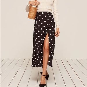 Reformation Veronica polka dot midi skirt - size 2